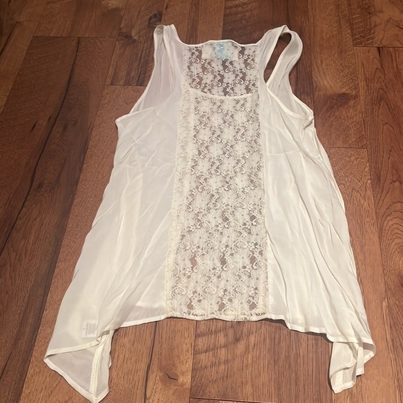 NWT H.I.P. Woman’s Cream Laced Tank Size L - Picture 4 of 5